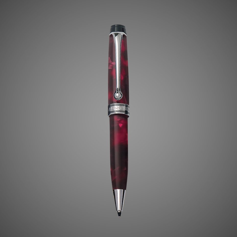 Шариковая ручка Aurora Optima Mini Variegated Burgundy CT, в подарочной коробке, Лаки и смолы: смола, хром