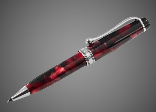Шариковая ручка Aurora Optima Mini Variegated Burgundy CT, в подарочной коробке, Лаки и смолы: смола, хром