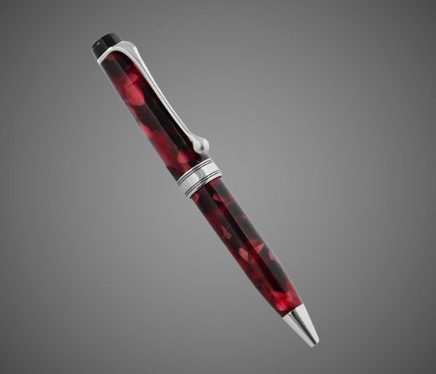 Шариковая ручка Aurora Optima Mini Variegated Burgundy CT, в подарочной коробке, Лаки и смолы: смола, хром