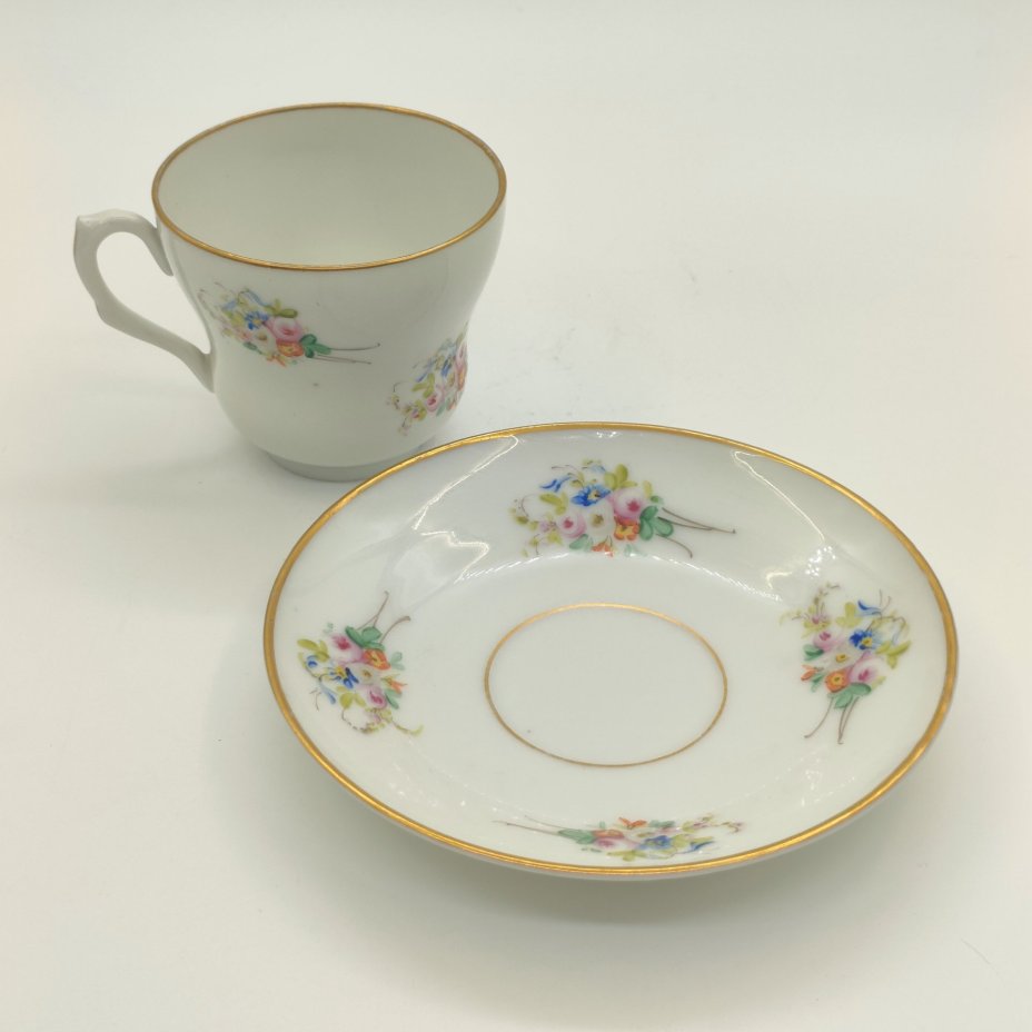 Пара чайная с цветочным декором