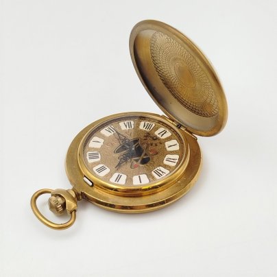 Часы карманные "10-летие событий ЧАЭС", металл, стекло, Челябинский часовой завод «Молния», Российская Федерация, 1996 г.