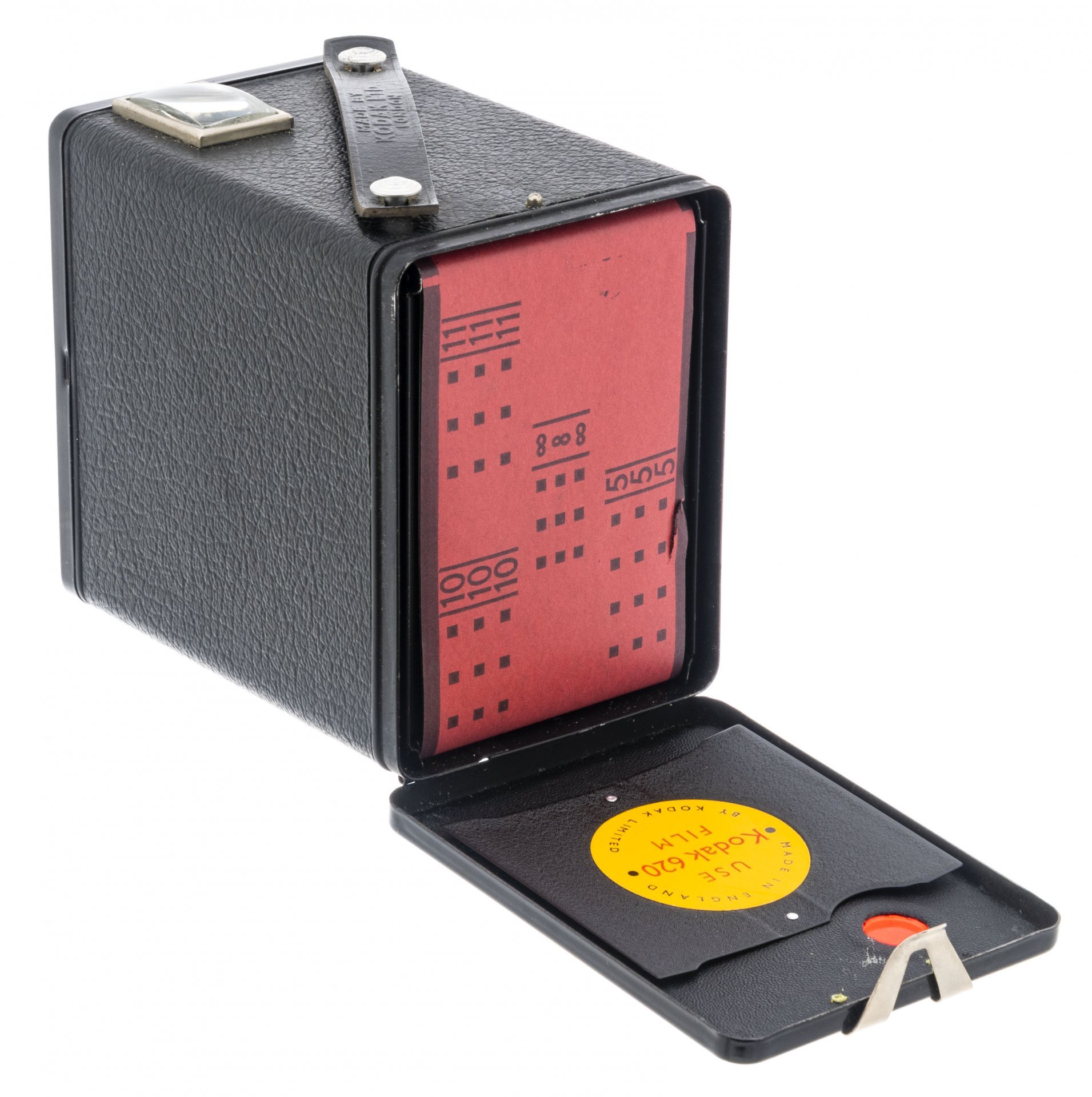 Фотоаппарат пленочный "Brownie Six-20 Model C" в оригинальном кофре, металл, пластик, стекло, кожа, компания "Kodak", Великобритания, 1946-1957 гг., Kodak