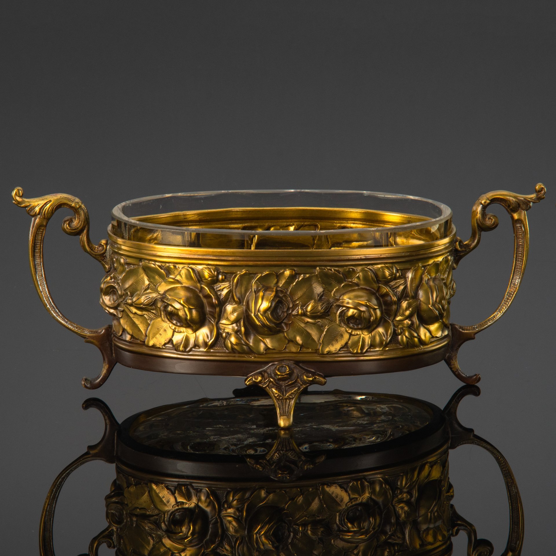 Кашпо миниатюрное для комнатных растений, украшенное изображением роз