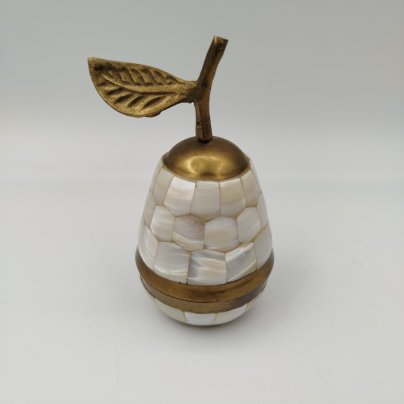 Шкатулка для украшений "Груша", латунь, перламутр, Индия, 1980-2000 гг.