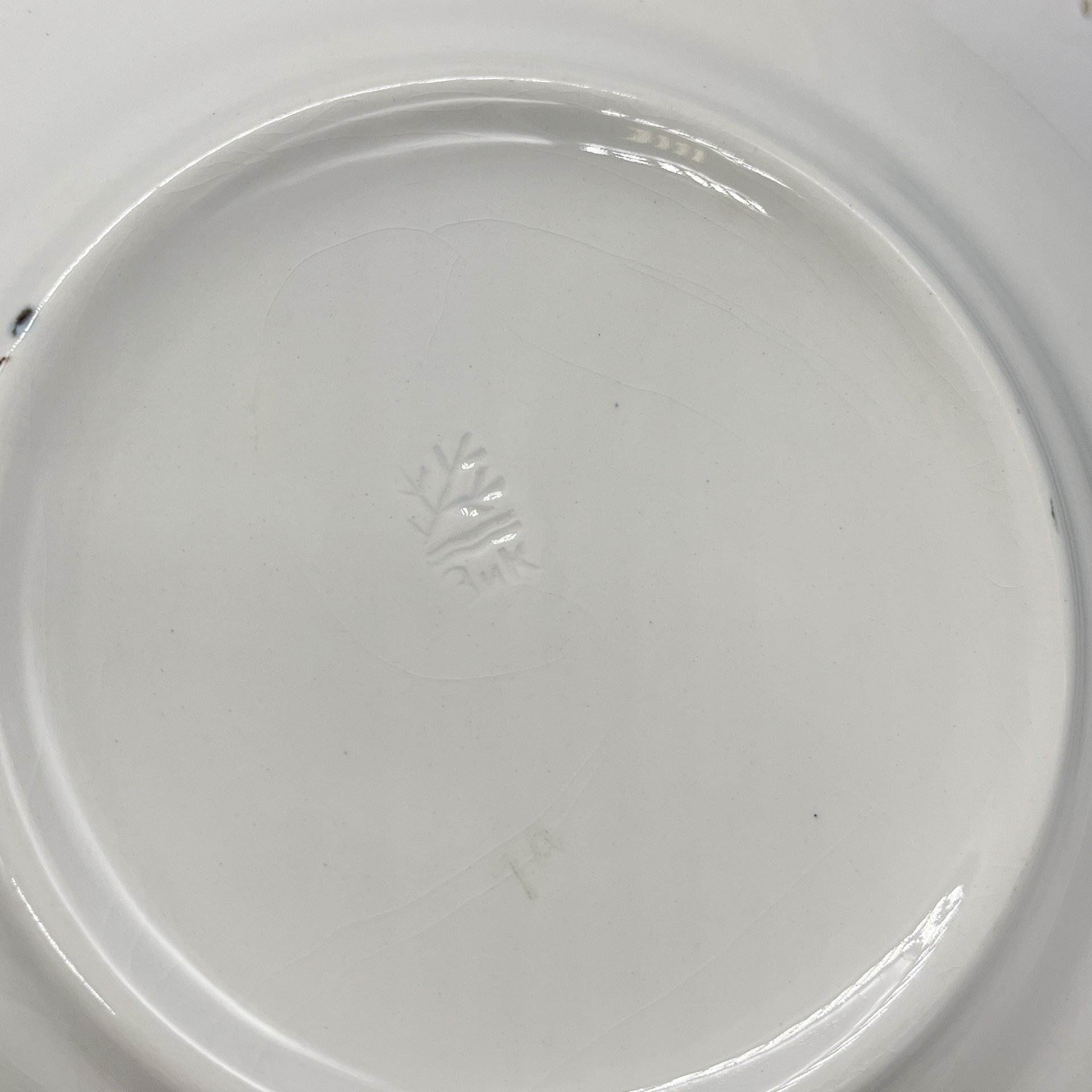 Набор из 5 десертных тарелок с цветочным декором, фаянс, деколь, Конаковский фаянсовый завод им. М.И. Калинина (ЗиК Конаково), СССР, 1960-1990 гг.