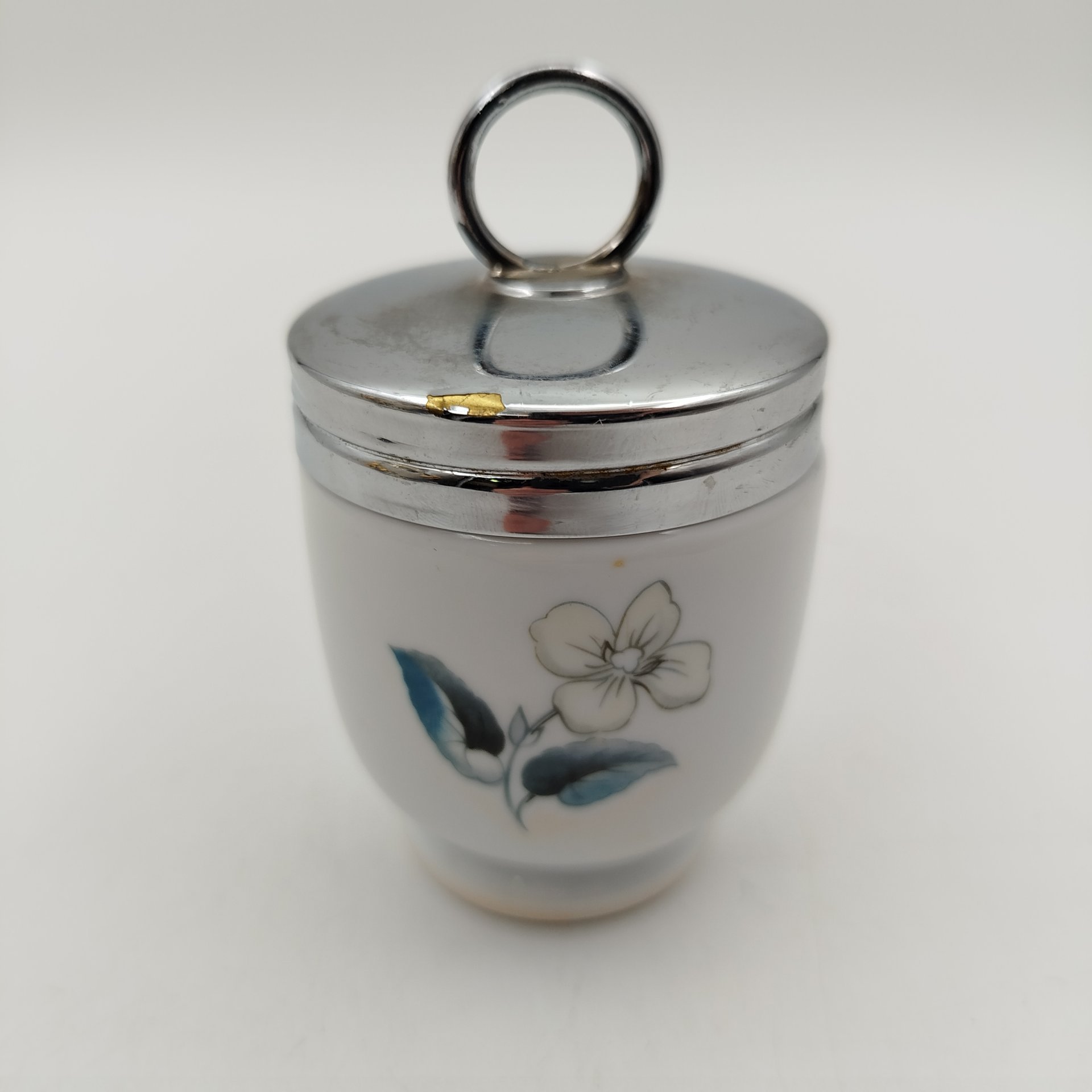 Кодлер с цветочным декором, фарфор, деколь, металл, Royal Worcester, Royal Worcester