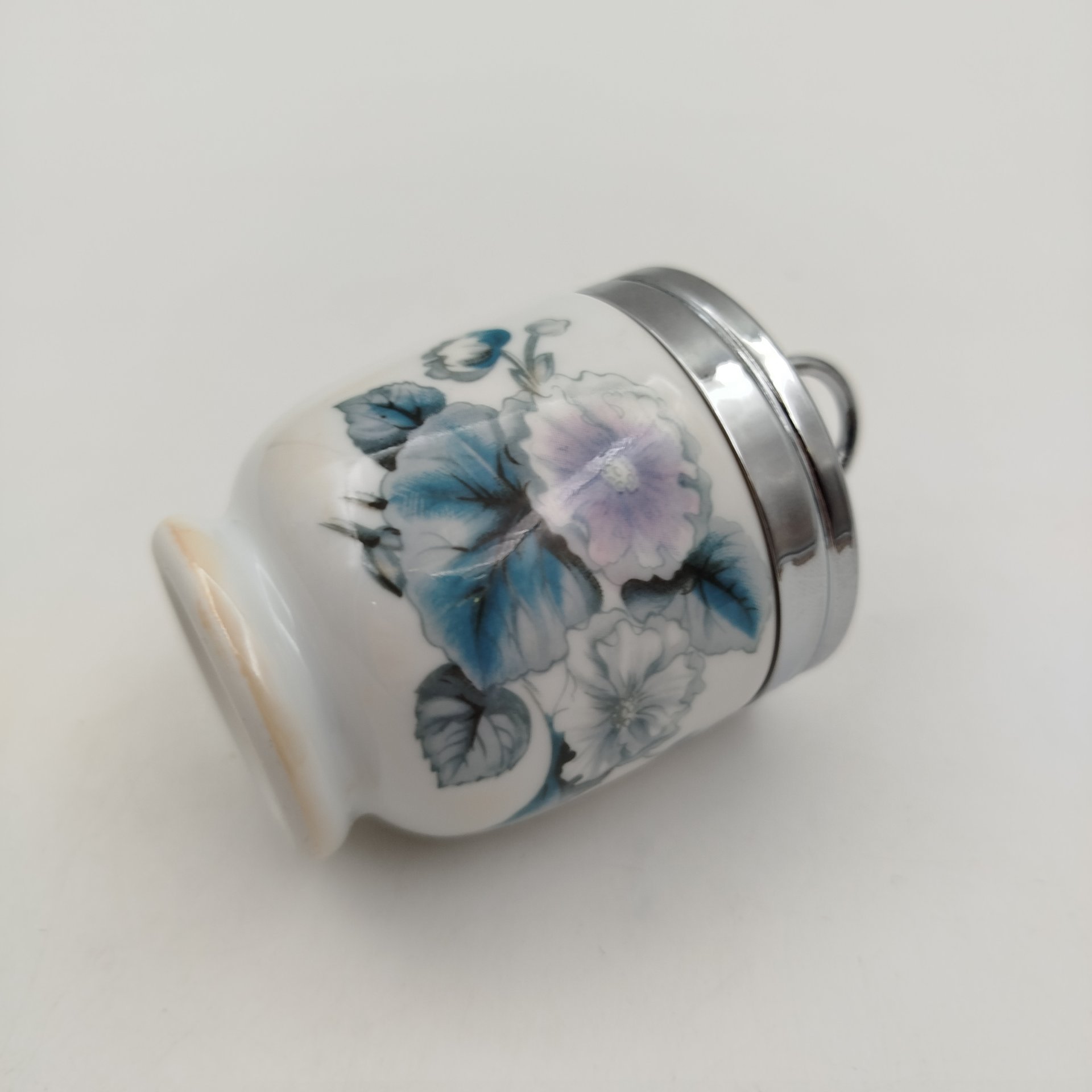 Кодлер с цветочным декором, фарфор, деколь, металл, Royal Worcester, Royal Worcester