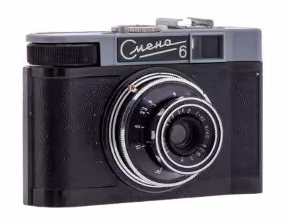 Фотоаппарат "Смена 6" в родном футляре, пластмасса, Ленинградское оптико-механическое объединение, г. Ленинград, СССР, 1961-1969 гг.