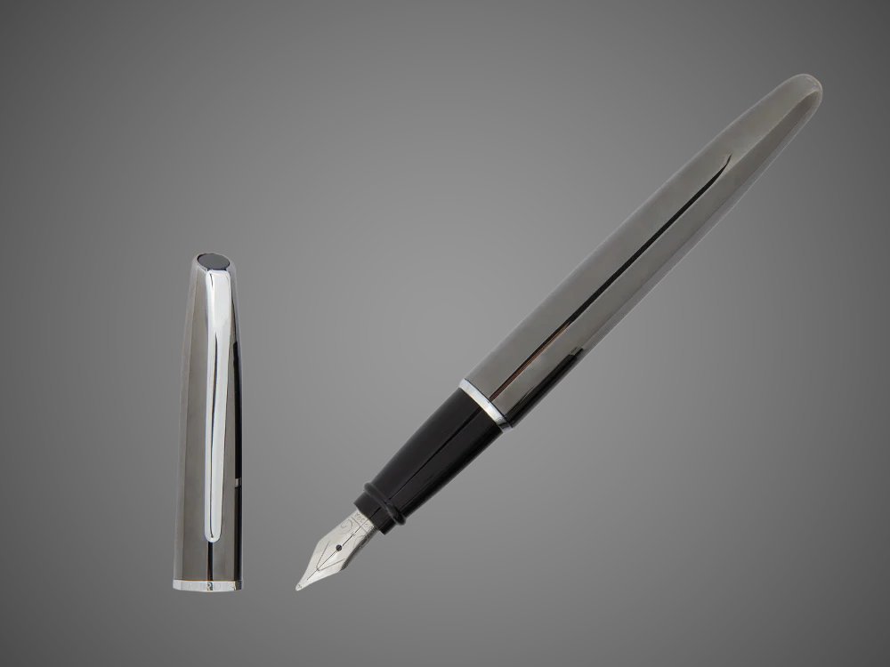 Перьевая ручка Aurora Style Metal Grey CT, перо - F, в подарочной коробке, Лаки и смолы: лак, металл, хром