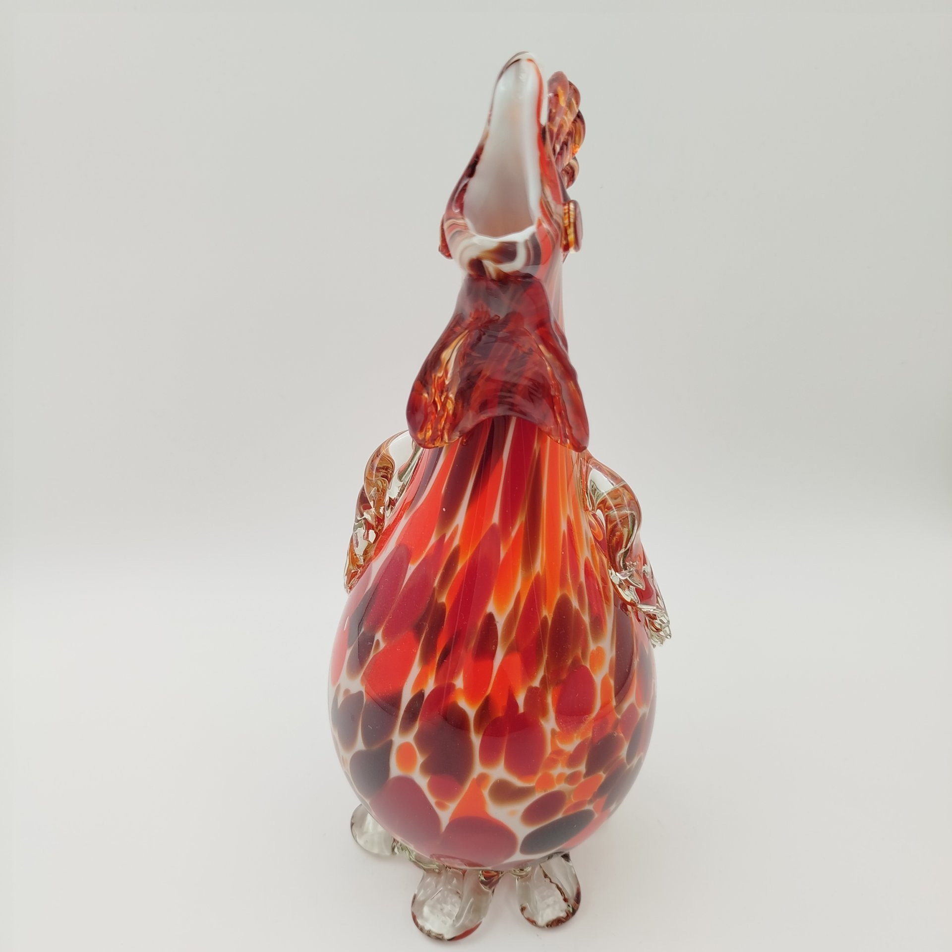 Кувшин в виде петуха, стекло, гутная техника, налепы, СССР, 1970-1980 гг.