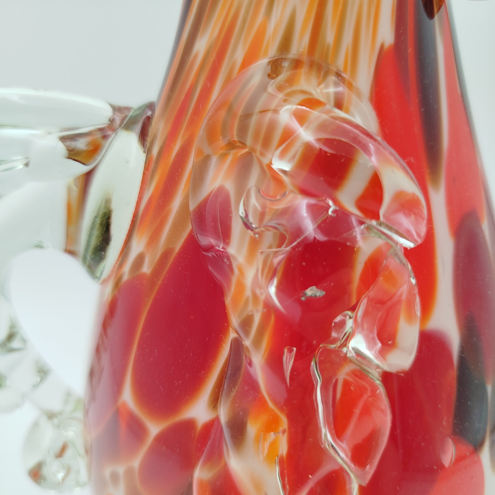 Кувшин в виде петуха, стекло, гутная техника, налепы, СССР, 1970-1980 гг.