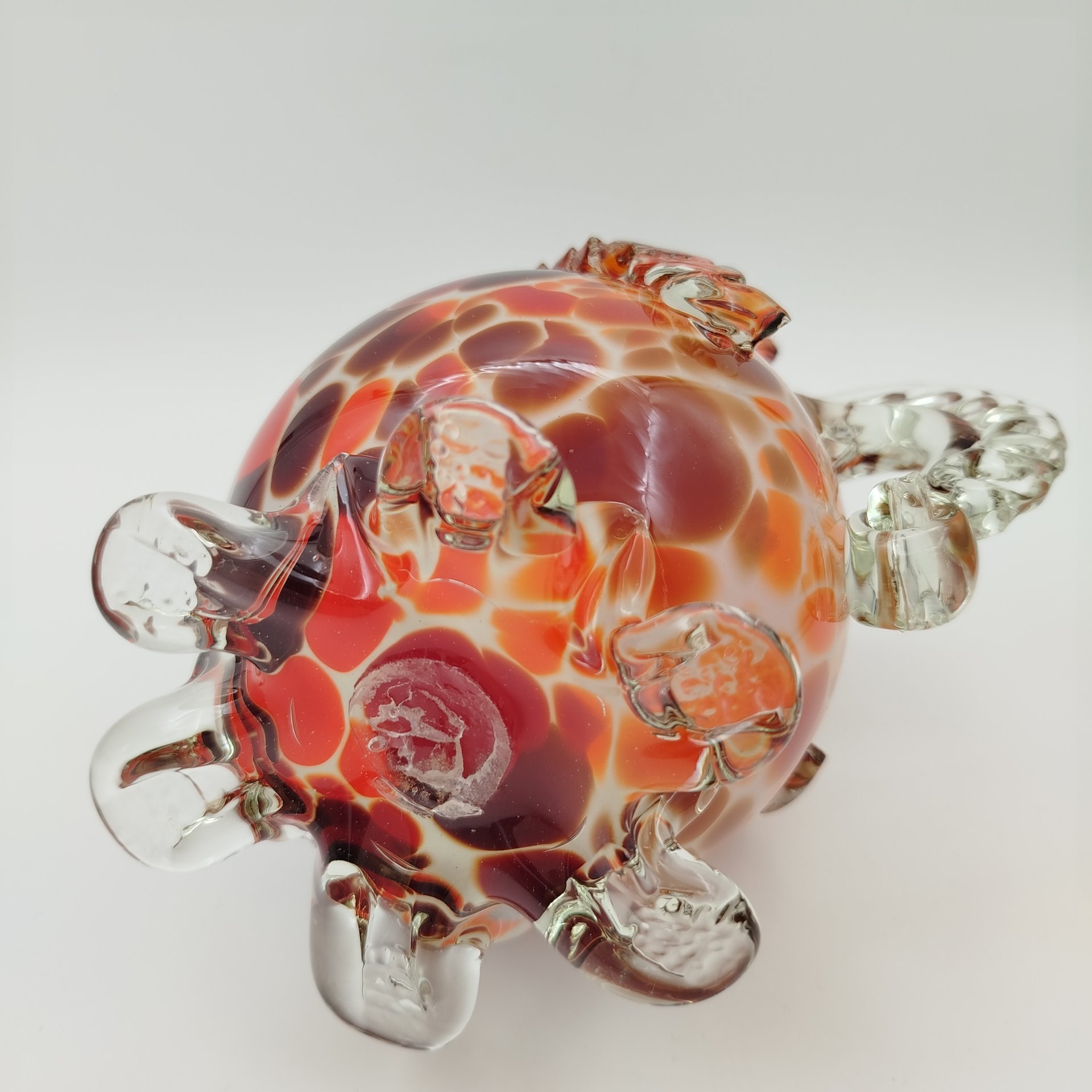 Кувшин в виде петуха, стекло, гутная техника, налепы, СССР, 1970-1980 гг.