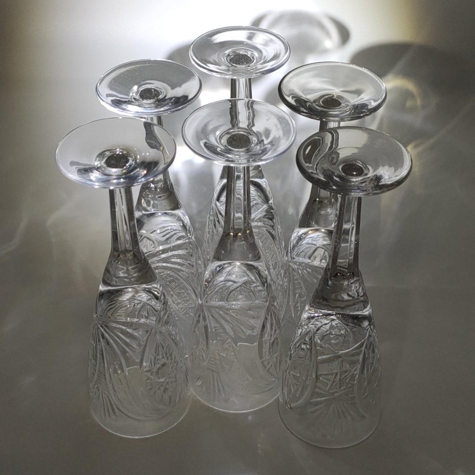 Набор из 6-ти бокалов с резным геометрическим декором