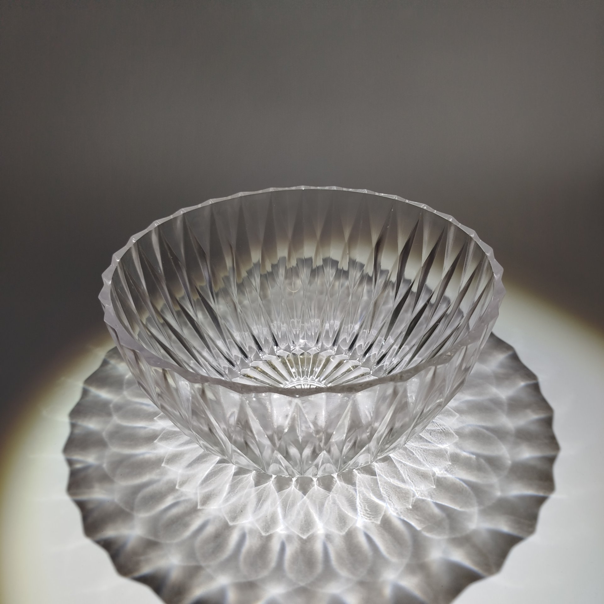 Салатник с геометрическим декором, хрусталь, Дятьковский хрустальный завод, СССР, 1960-1980 гг.