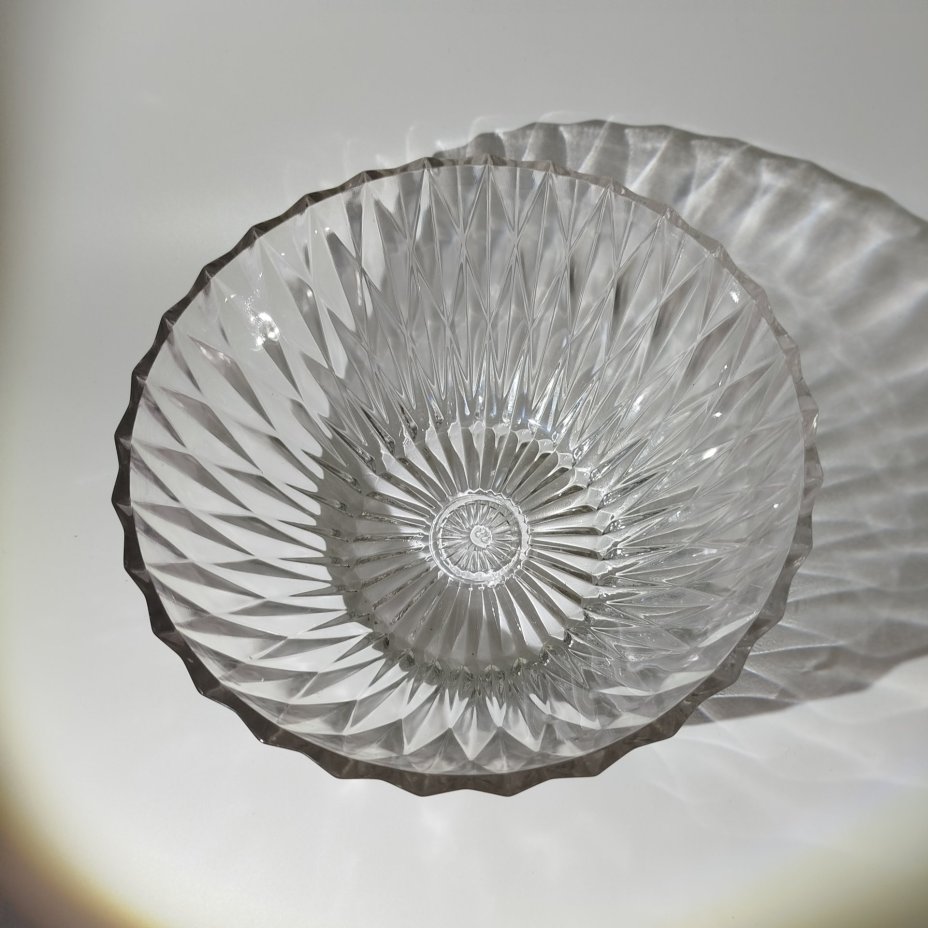 Салатник с геометрическим декором, хрусталь, Дятьковский хрустальный завод, СССР, 1960-1980 гг.