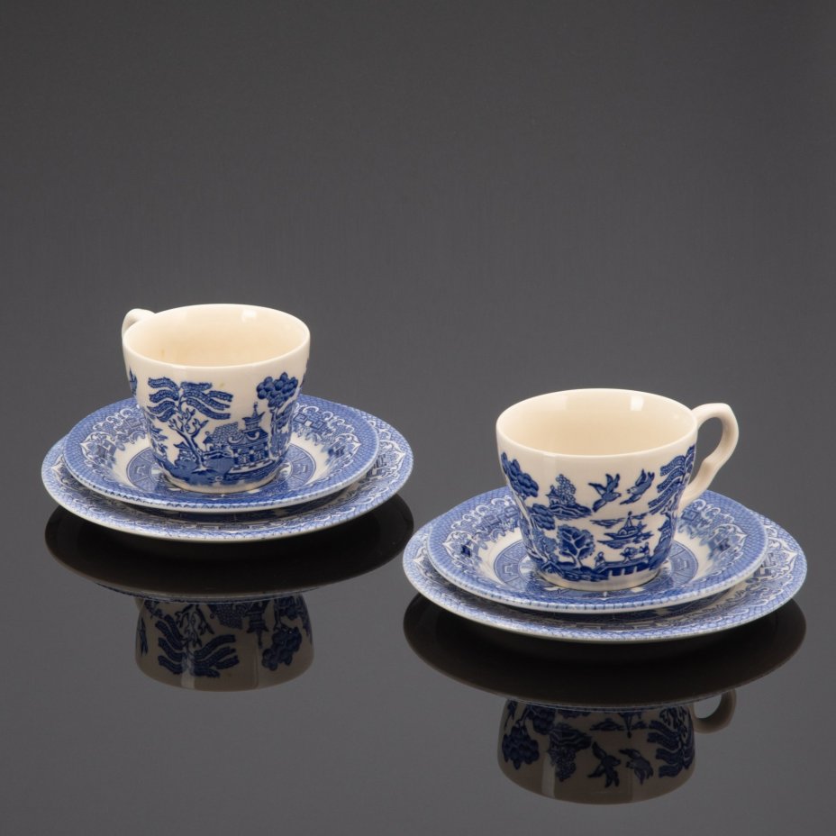 Набор чайных трио " Blue Willow" тет-а-тет (на 2 персоны), EIT (English Ironstone Tableware, Ltd.)