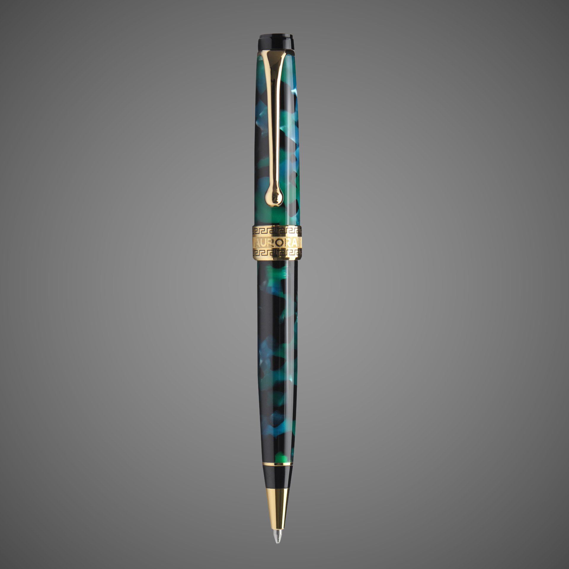 Шариковая ручка Aurora Optima Auroloide Stilografica GT стержень: M, цвет чернил: blue, в подарочной коробке, Металлы: золото, смола