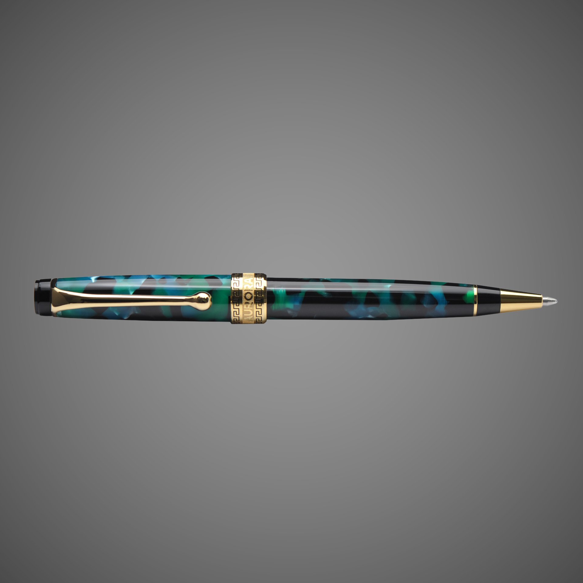 Шариковая ручка Aurora Optima Auroloide Stilografica GT стержень: M, цвет чернил: blue, в подарочной коробке, Металлы: золото, смола