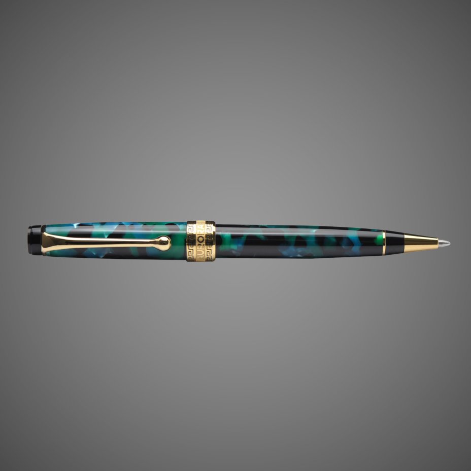 Шариковая ручка Aurora Optima Auroloide Stilografica GT стержень: M, цвет чернил: blue, в подарочной коробке, Металлы: золото, смола