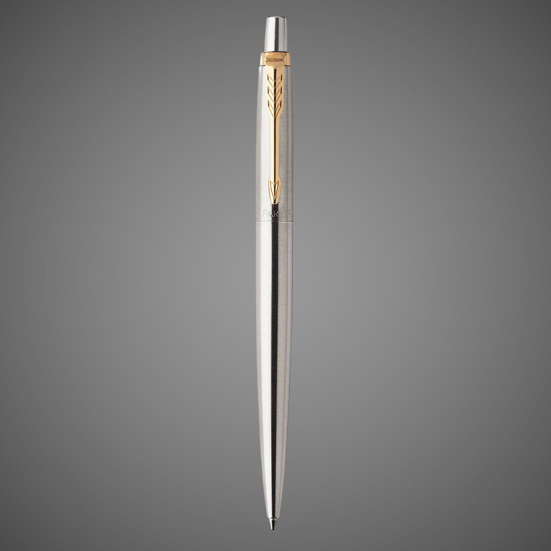 Ручка гелевая Parker Jotter Core K694 Stainless Steel GT Mblack в блистере, Металлы: нержавеющая сталь, позолота