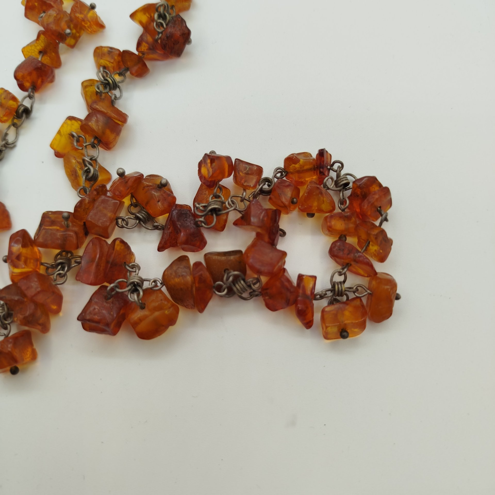Бусы винтажные, янтарь, металл, СССР, 1970-1980 гг.