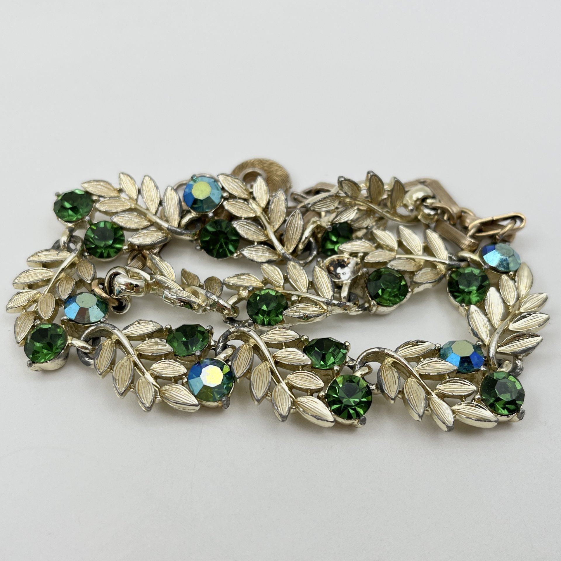 Колье с растительным декором, Lisner, металл, стекло, Америка, 1970-1980 гг.