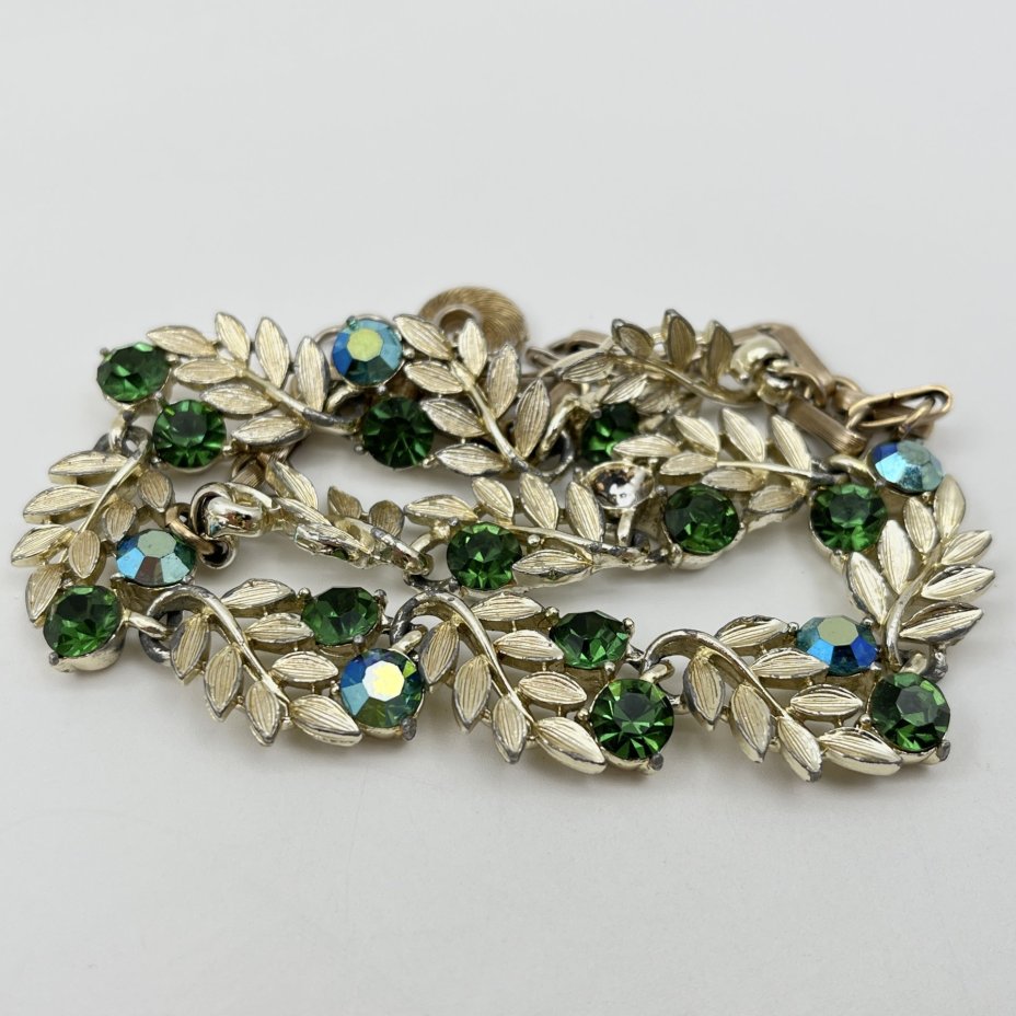 Колье с растительным декором, Lisner, металл, стекло, Америка, 1970-1980 гг.