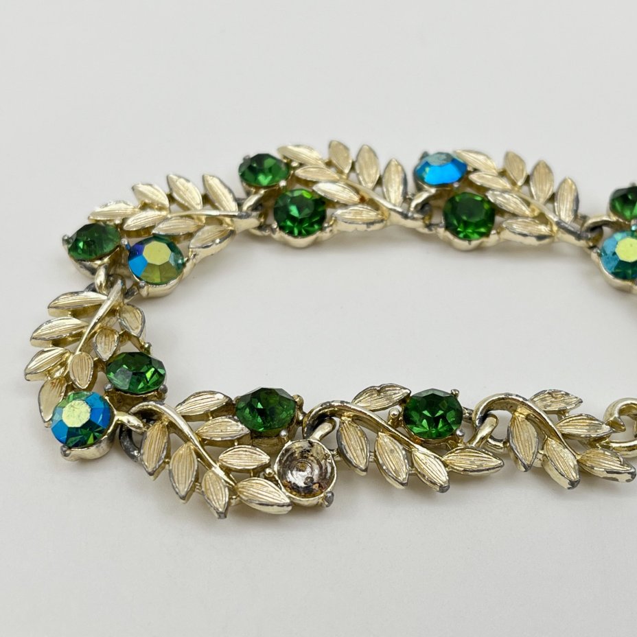 Колье с растительным декором, Lisner, металл, стекло, Америка, 1970-1980 гг.