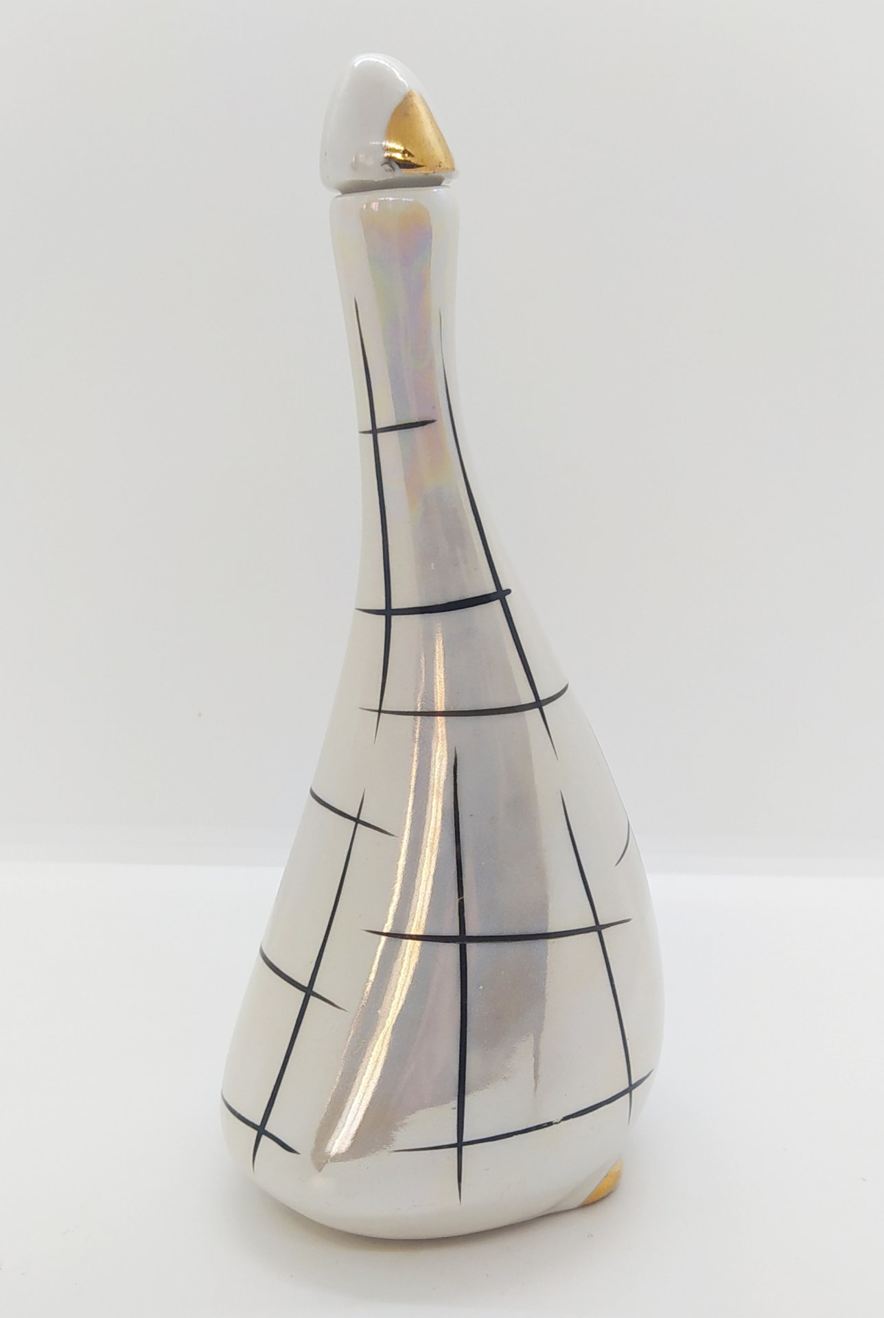Штоф "Гусыня", фарфор, люстр, роспись, Артель «Прогресс», СССР, 1960-1970 гг.