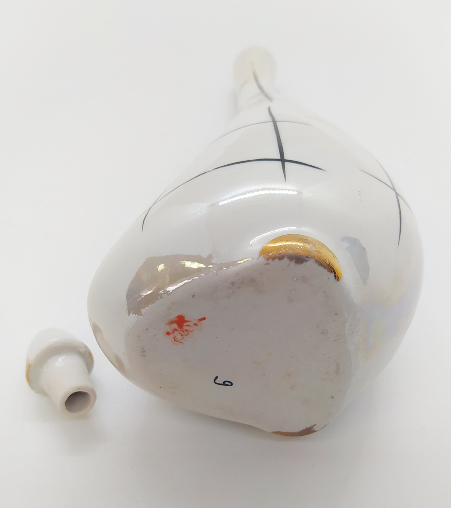 Штоф "Гусыня", фарфор, люстр, роспись, Артель «Прогресс», СССР, 1960-1970 гг.