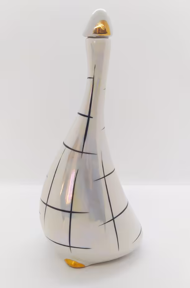 Штоф "Гусыня", фарфор, люстр, роспись, Артель «Прогресс», СССР, 1960-1970 гг., Артель «Прогресс»