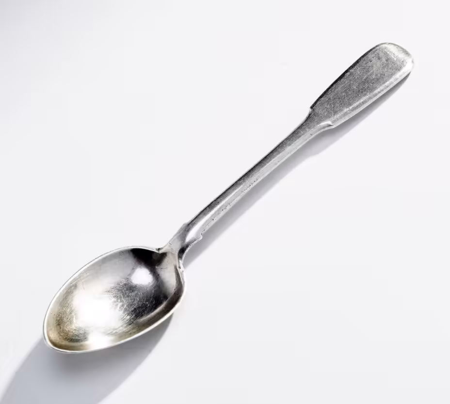 Ложка чайная лаконичной формы, серебро 84 пр., мастерская Поликарпа Григорьева, Москва, Российская империя, 1896 г., Мастерская Поликарпа Григорьева