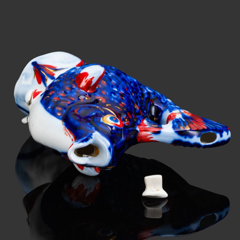 Графин (штоф) "Рыба", А.В. Щекатихина-Потоцкая, фарфор, роспись, золочение, Ленинградский фарфоровый завод (ЛФЗ), СССР, 1936-1949 гг.