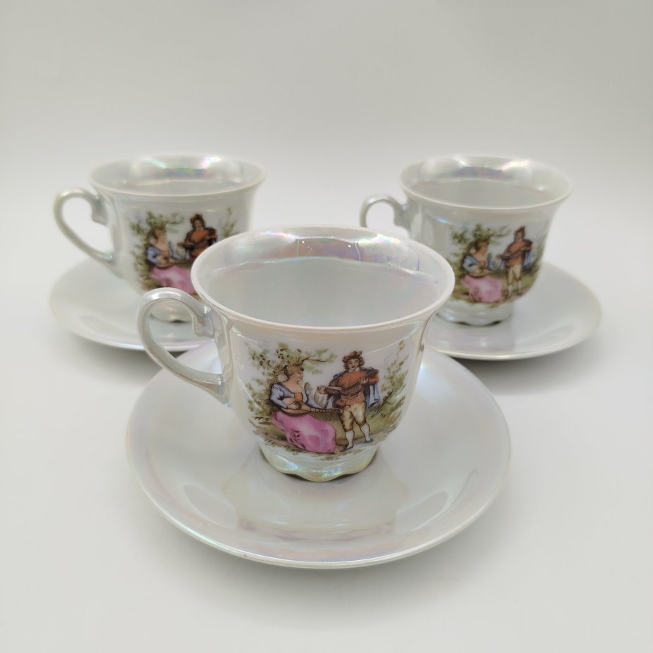 Сервиз кофейный "Галантная сцена" на 6 персон (15 предметов)