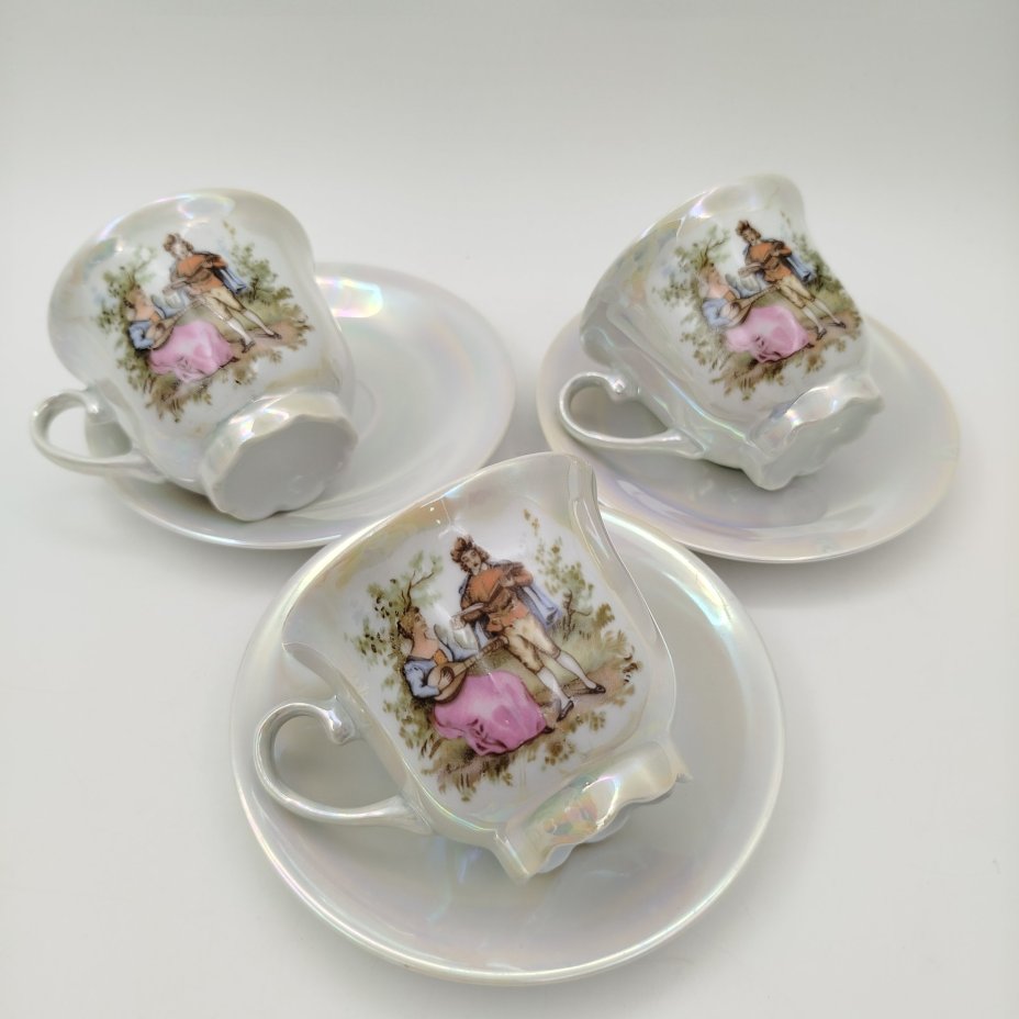 Сервиз кофейный "Галантная сцена" на 6 персон (15 предметов)