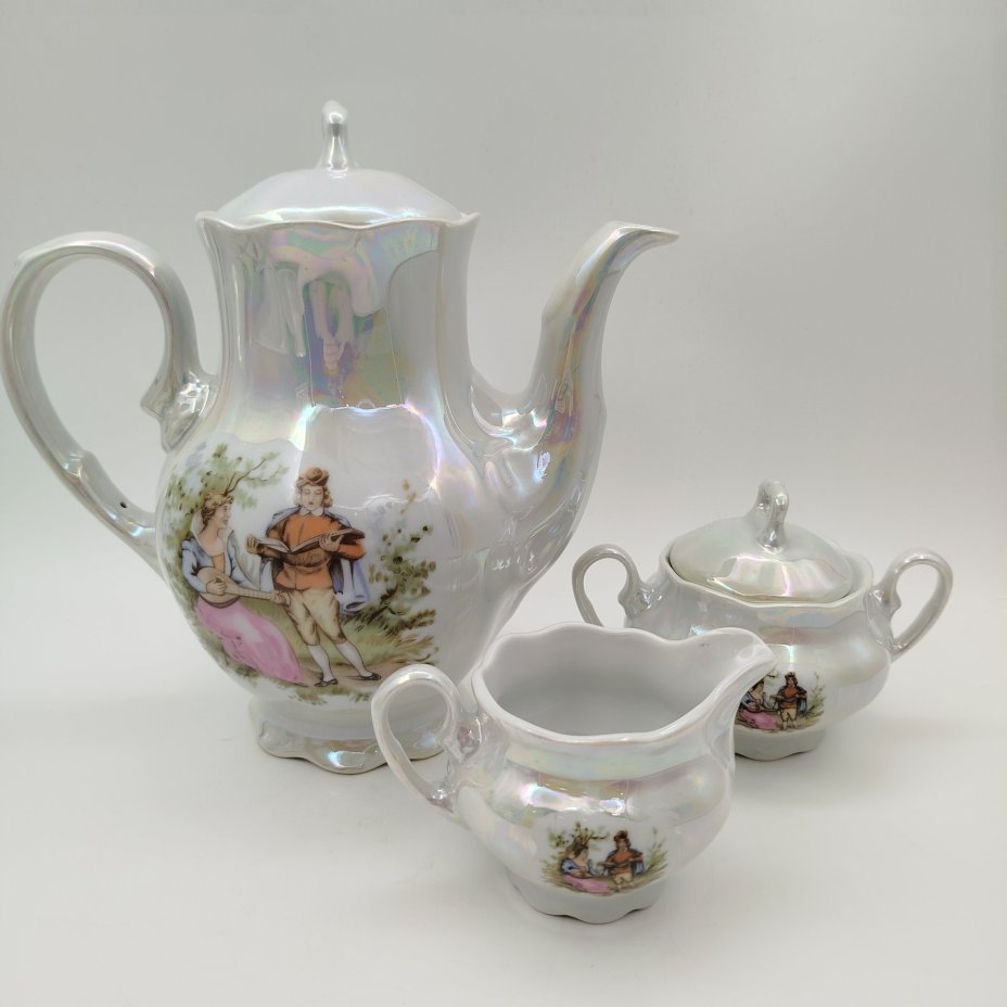 Сервиз кофейный "Галантная сцена" на 6 персон (15 предметов)