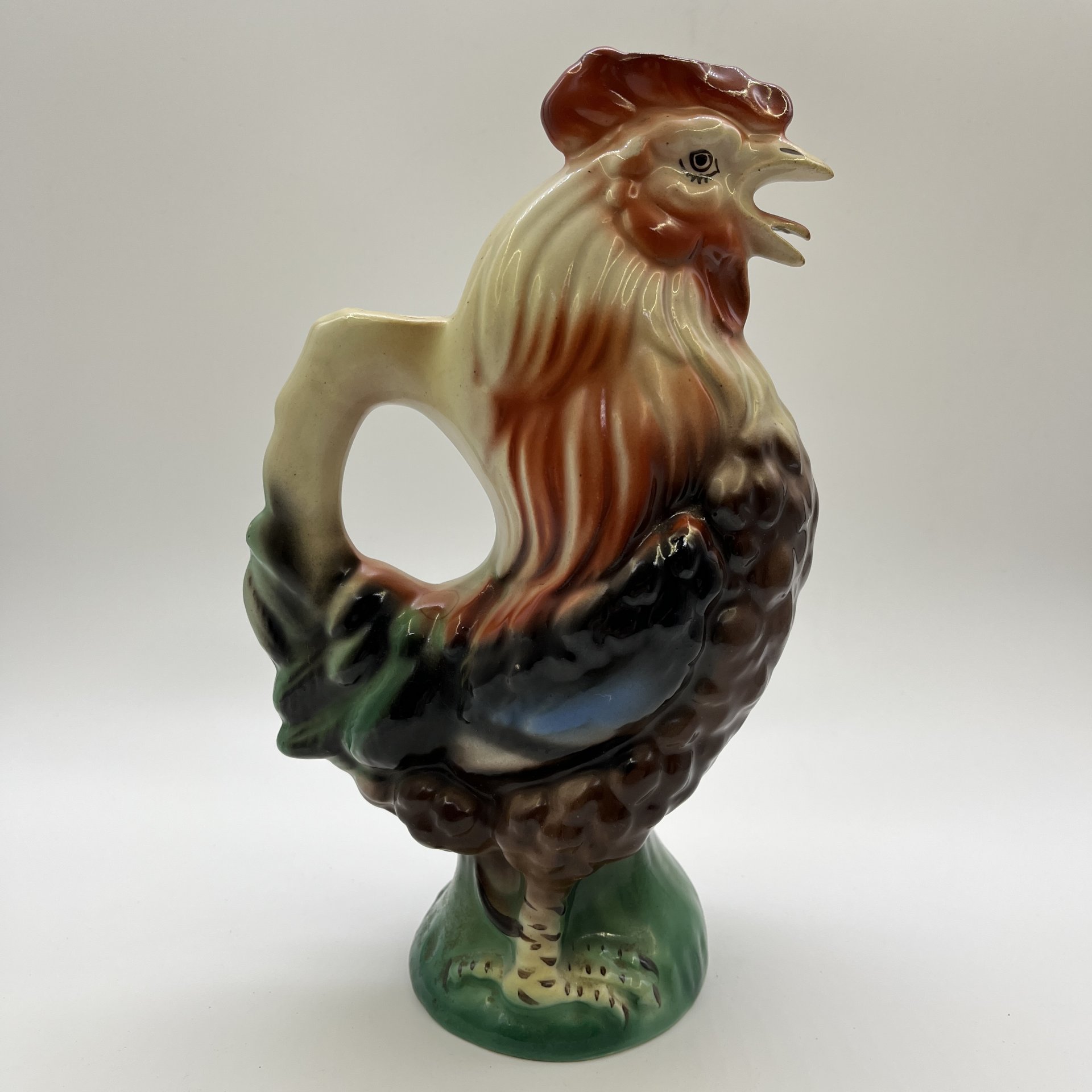 Штоф (графин) "Петух", фаянс, цветные поливы, Кировский фаянсовый завод, СССР, 1957-1965 гг.