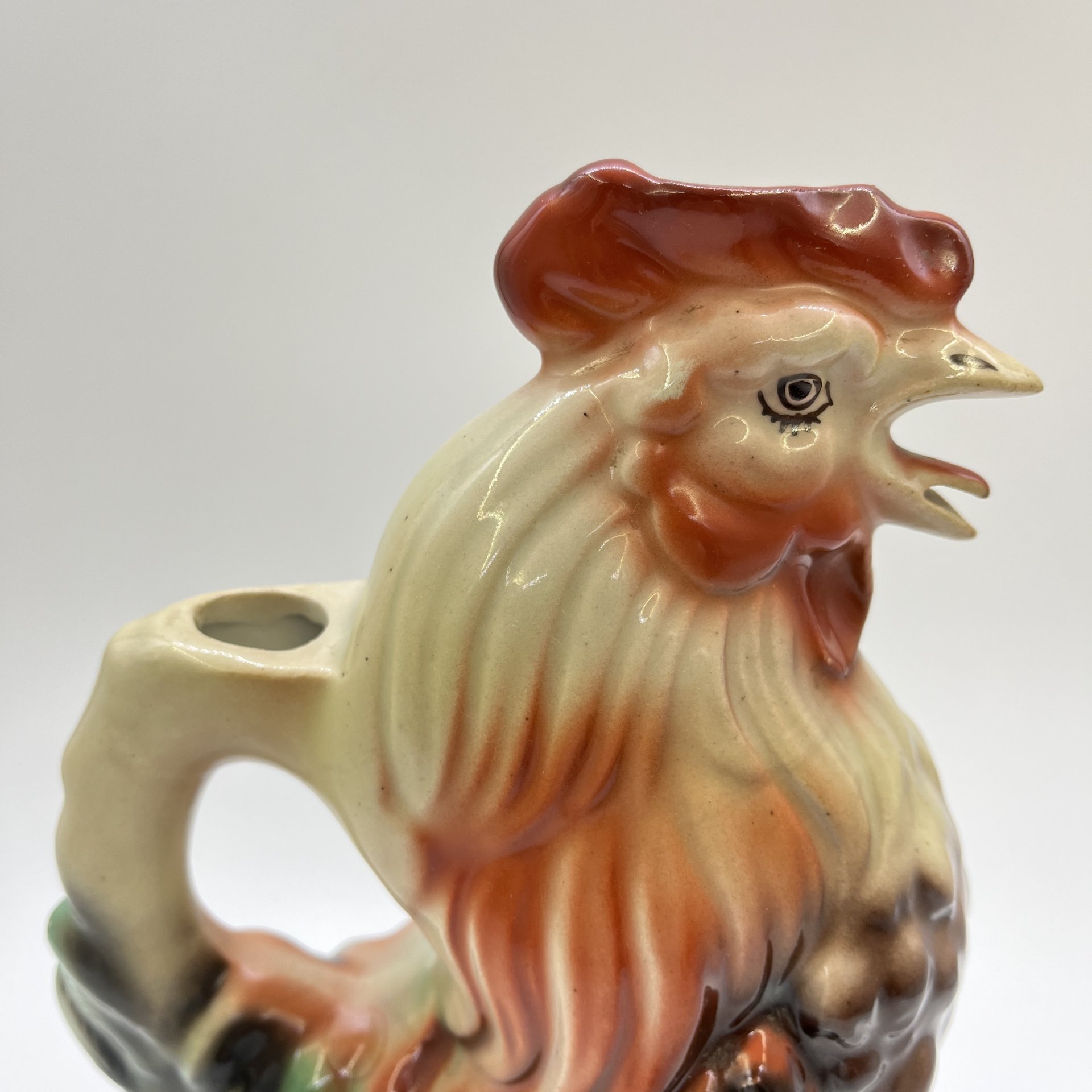 Штоф (графин) "Петух", фаянс, цветные поливы, Кировский фаянсовый завод, СССР, 1957-1965 гг.