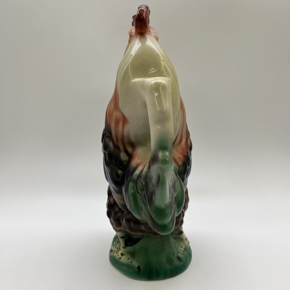 Штоф (графин) "Петух", фаянс, цветные поливы, Кировский фаянсовый завод, СССР, 1957-1965 гг.