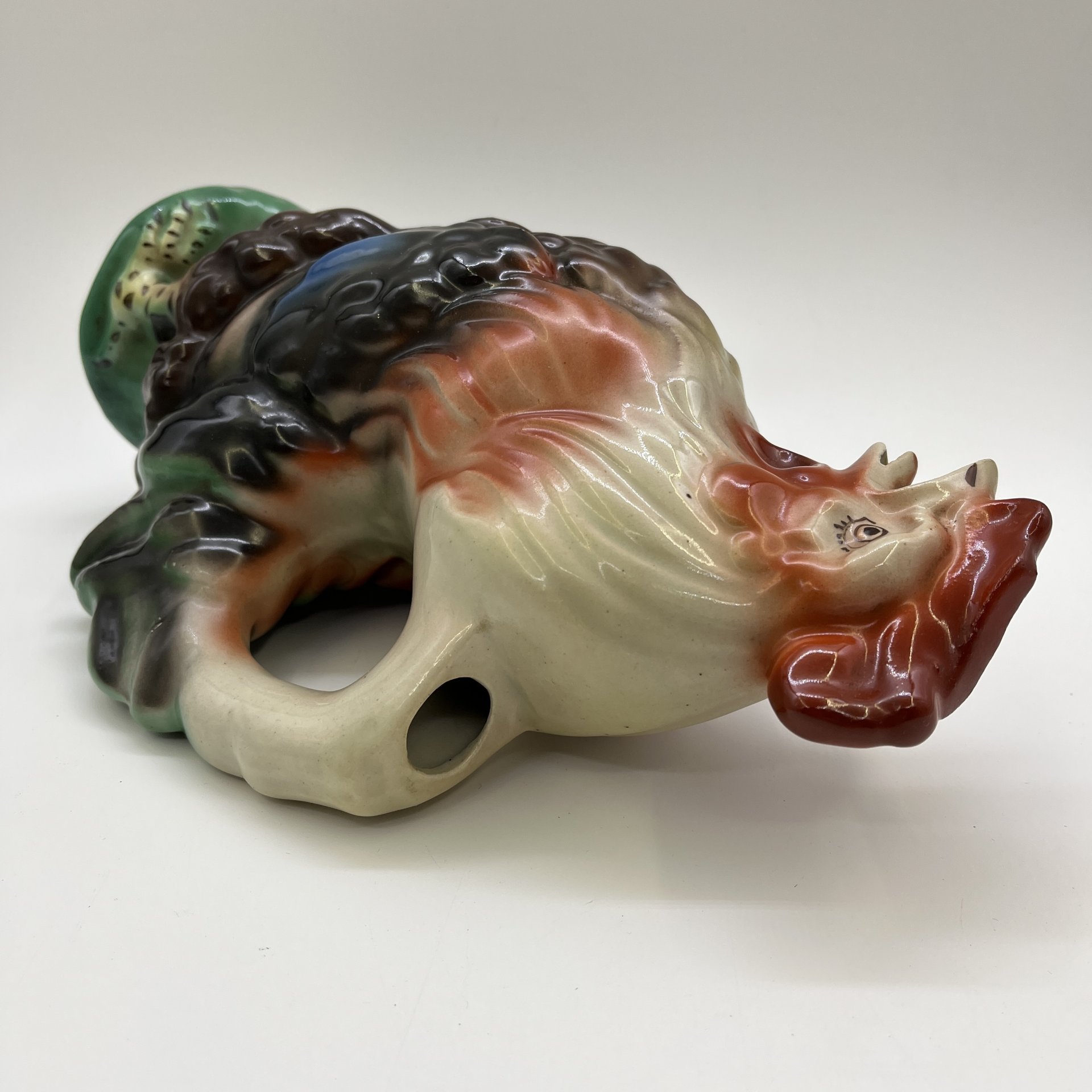 Штоф (графин) "Петух", фаянс, цветные поливы, Кировский фаянсовый завод, СССР, 1957-1965 гг.