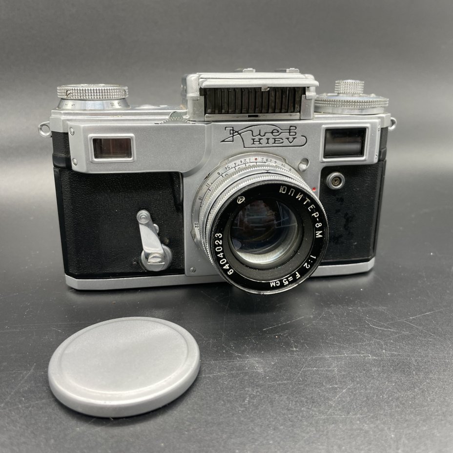 Фотоаппарат "Киев-4А" с объективом "Юпитер-8М", в оригинальном чехле, коробке и документами, Киевский завод «Арсенал»
