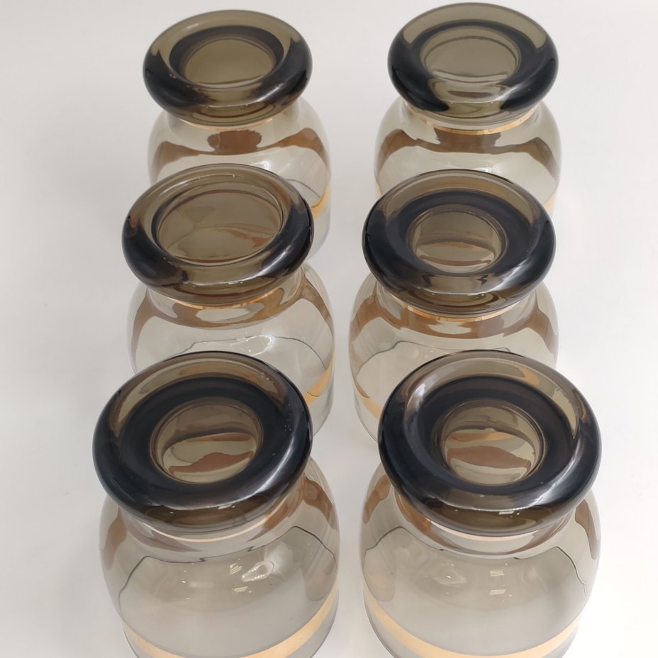 Набор бокалов (стаканов) для крепких напитков дымного оттенка на 6 персон