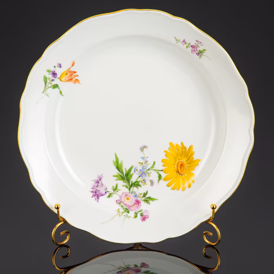 Блюдо сервировочное с изображением цветов, Meissen (Мейсенский фарфор)