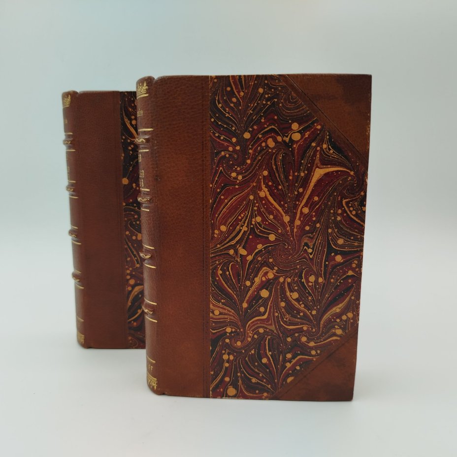 Jean de La Fontaine "Contes et nouvelles en vers" (Истории и новеллы в стихах Жана де Лафонтена), на французском языке, в 2 томах, бумага, печать, полукожаный переплет, тиснение, золочение, тонированные обрезы, Франция, 1879 г.