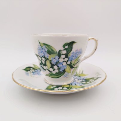 Чайно-кофейная пара "Lily of the valley", ("Ландыши"), мануфактура Royal Winchester