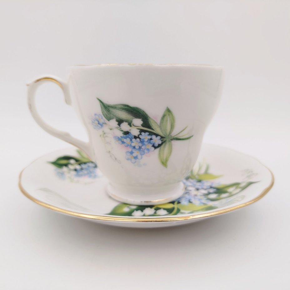 Чайно-кофейная пара "Lily of the valley", ("Ландыши"), мануфактура Royal Winchester