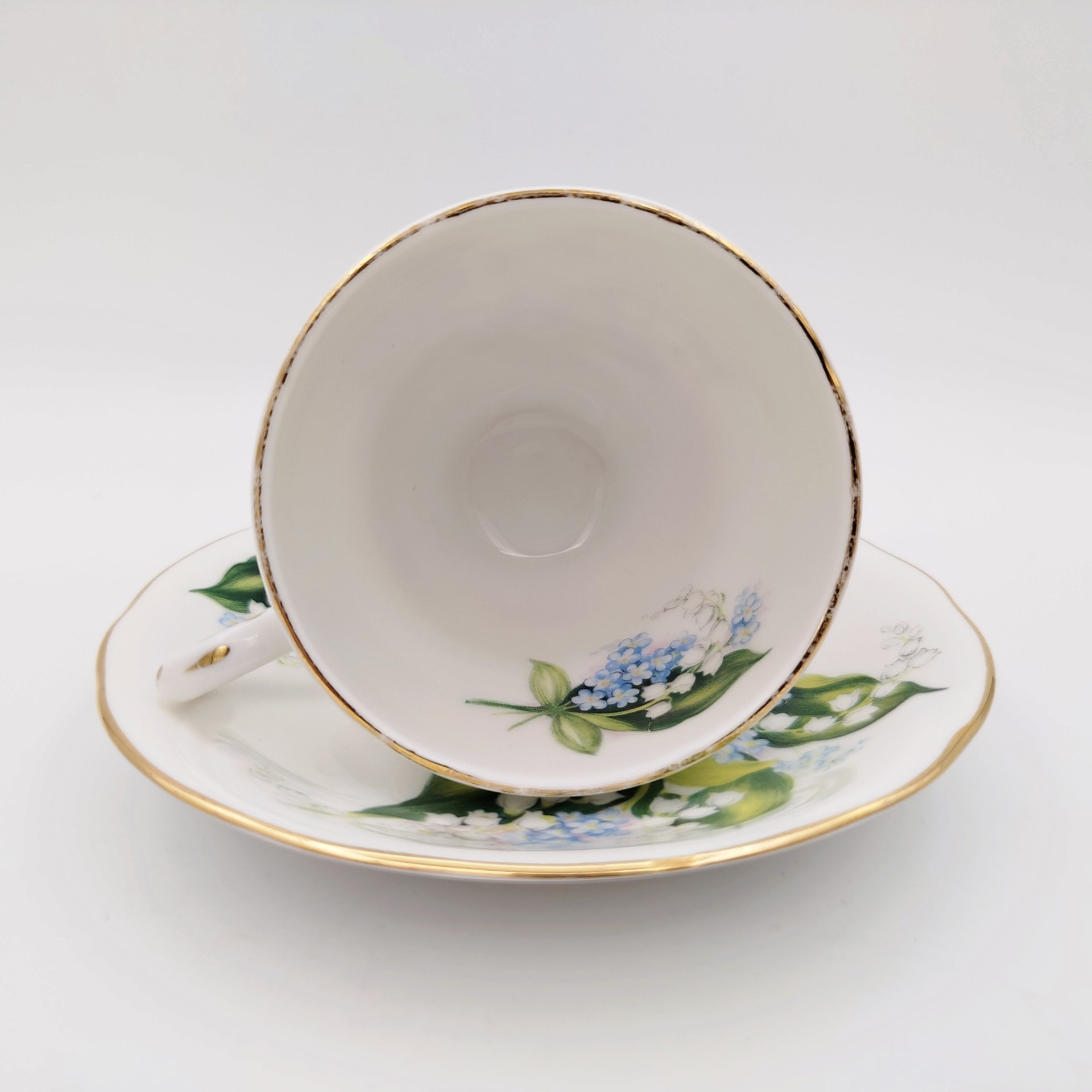 Чайно-кофейная пара "Lily of the valley", ("Ландыши"), мануфактура Royal Winchester