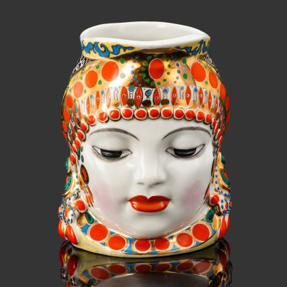 Кружка декоративная "Молоко", скульптор Данько Н.Я., художник Воробьевский А.В., Ленинградский фарфоровый завод (ЛФЗ)