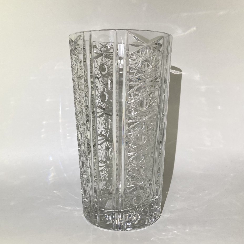 Ваза с резным декором, хрусталь, алмазная грань, СССР, 1970-1990 гг.