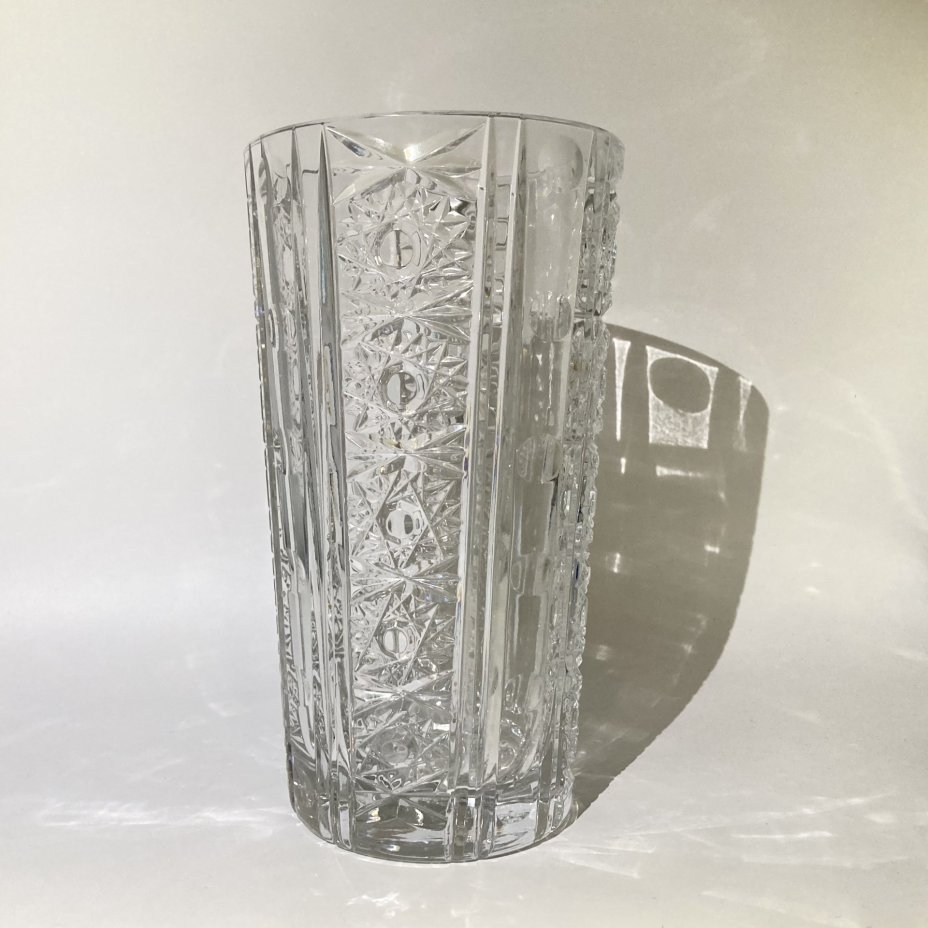 Ваза с резным декором, хрусталь, алмазная грань, СССР, 1970-1990 гг.